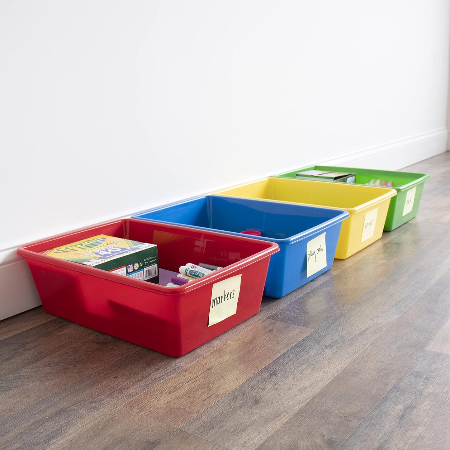 Set 4 cubetas plástico BPA-free para cubbies y estanterías