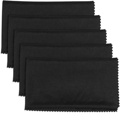 5 Toallas Microfibra 12x12" para Limpieza Armas Negro