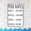 Letrero aluminio piscina 12x8" interiores exteriores