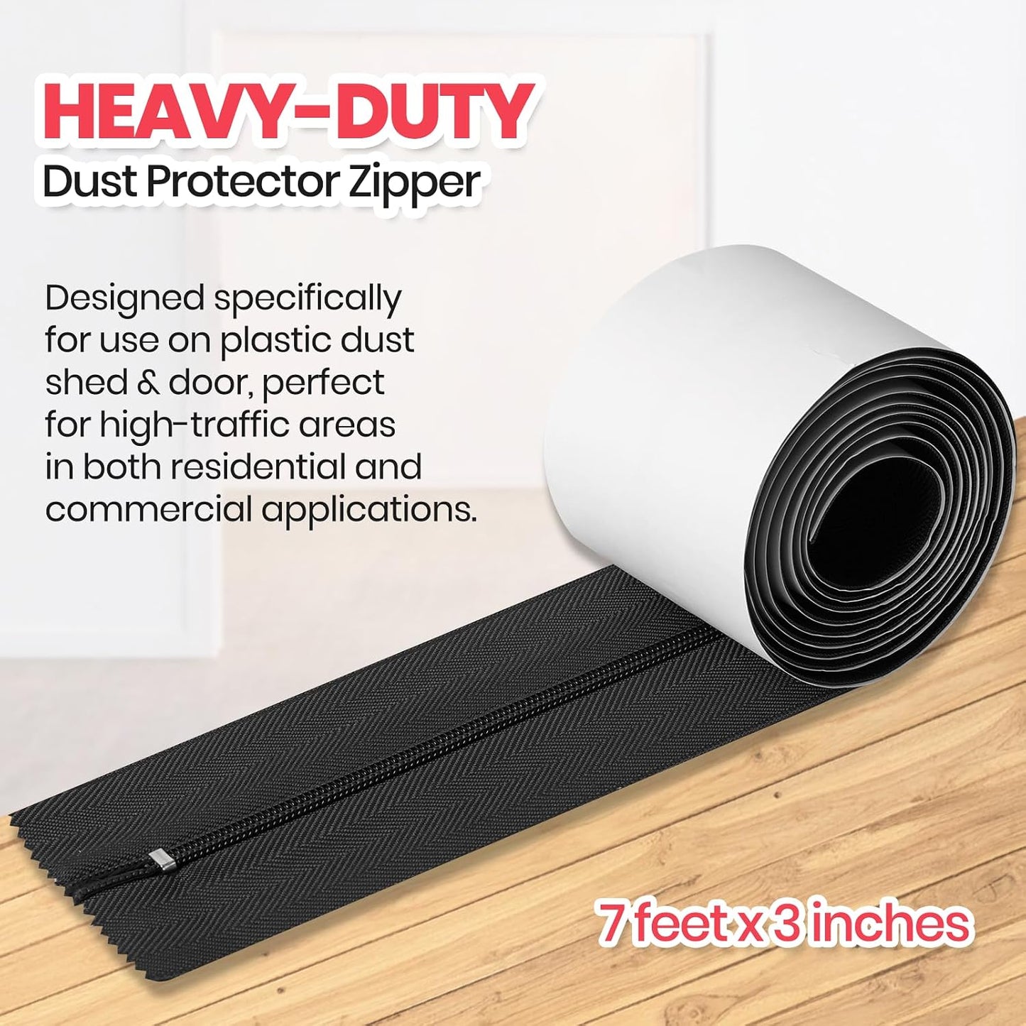 Protectores puerta autoadhesivo 7ftx3pulg negro
