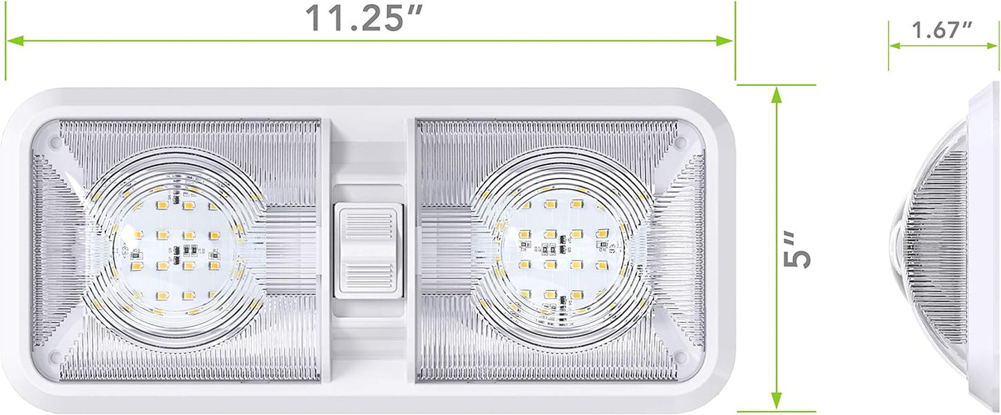 2 Luces LED techo coche RV remolque DC 11-18V blanco