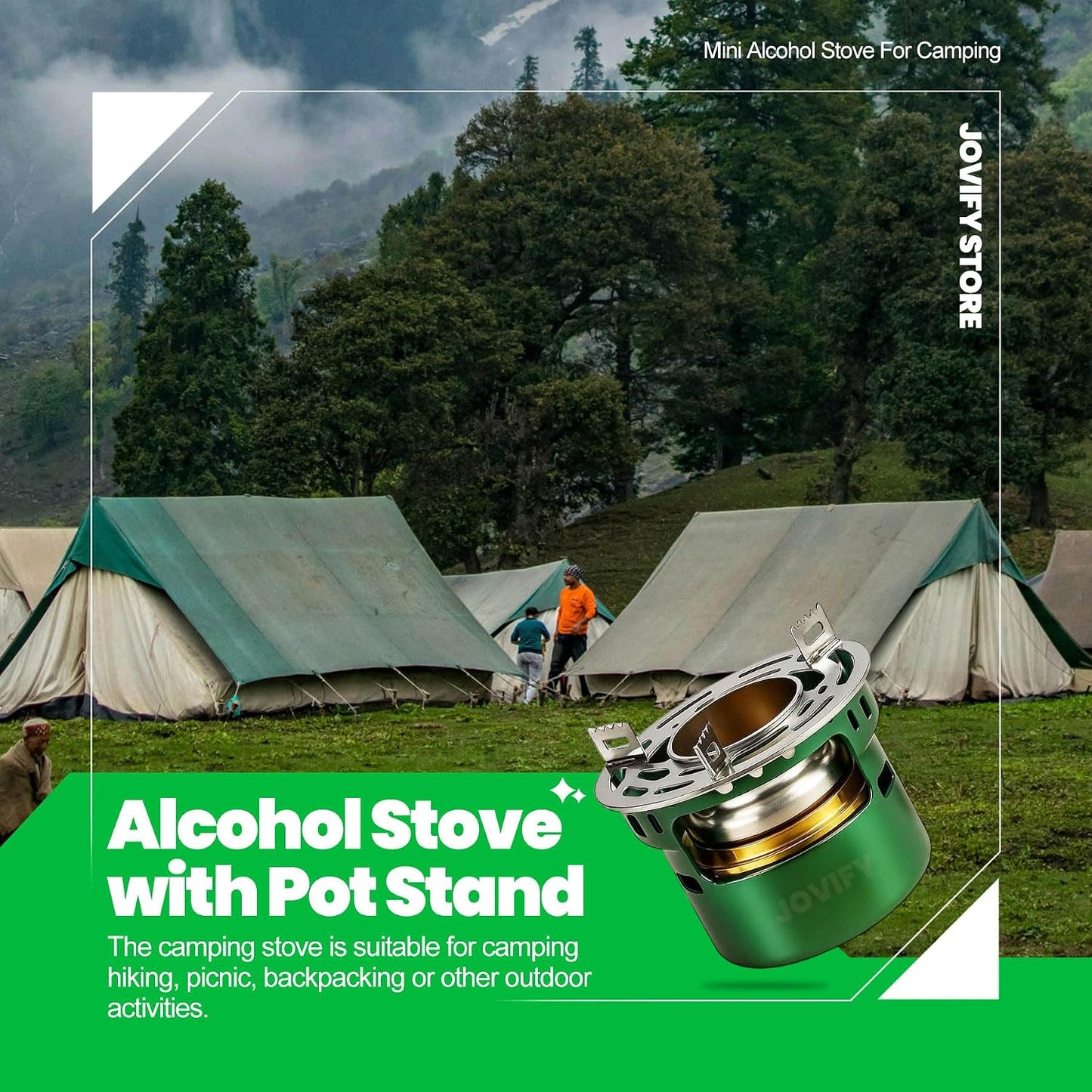 Estufa alcohol portátil para acampar senderismo picnic