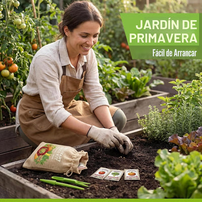 Kit semillas jardín 30 variedades sin OMG con herramientas