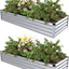 Cama jardín elevada metal galvanizado 6x2x1ft 2uds color plata