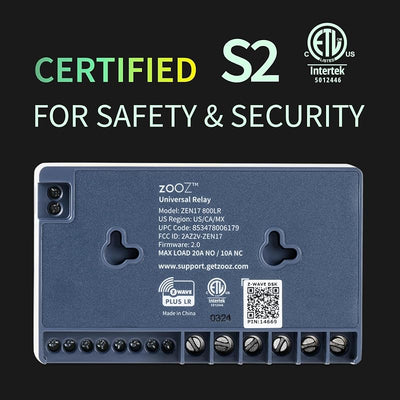 Relé Z-Wave ZEN17 800LR para toldos puertas garaje 20A 10A
