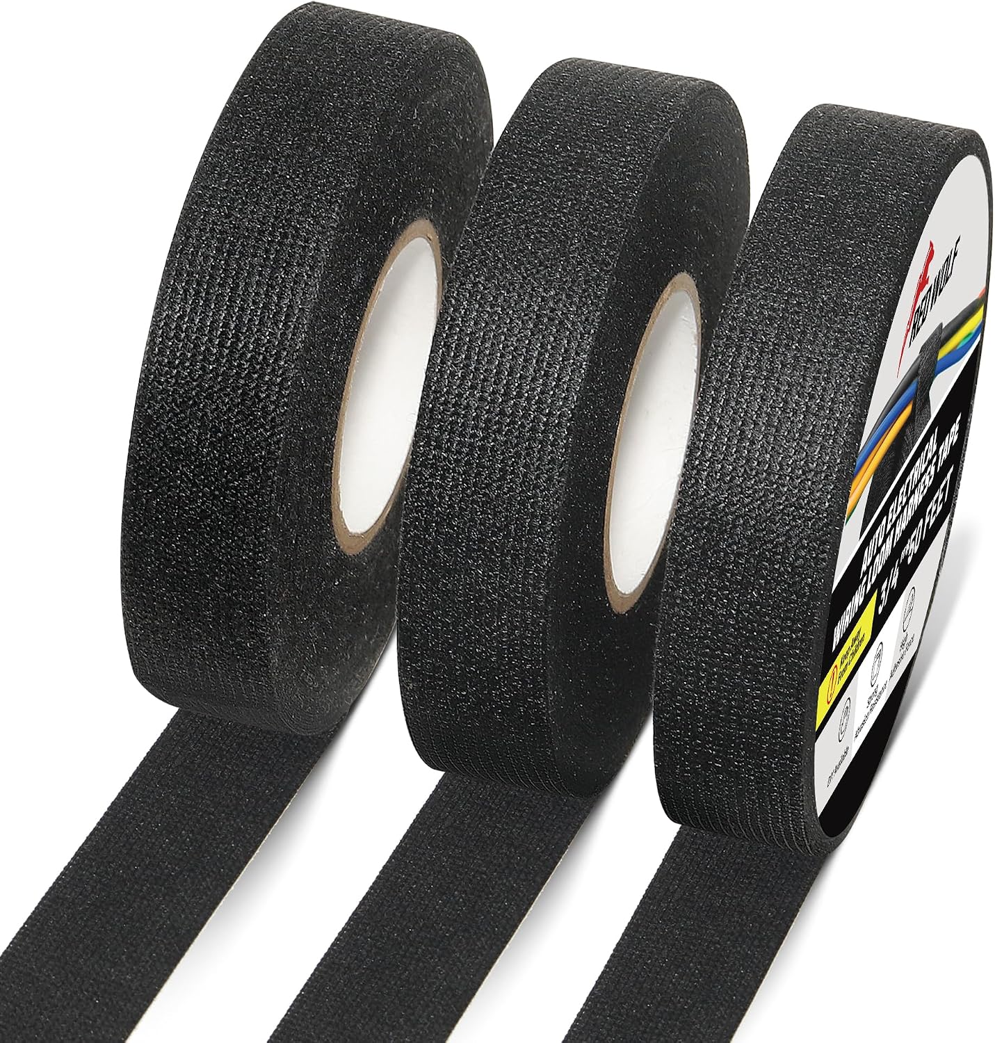 Cinta eléctrica tela autoadhesiva 3/4pulg x50ft 3rollos