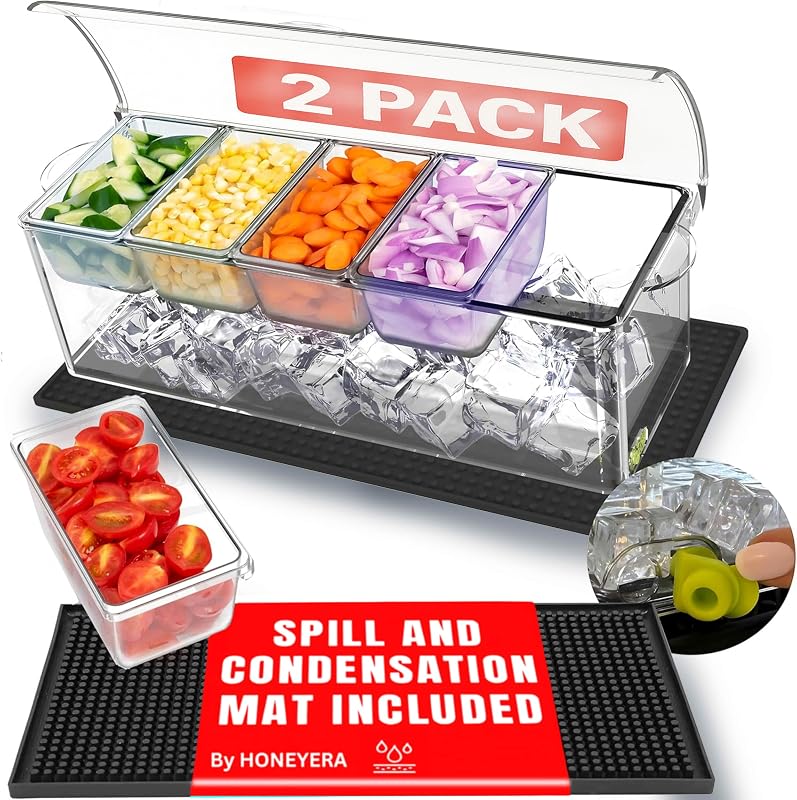 Servidor condimentos con hielo 80oz sin BPA para bar de