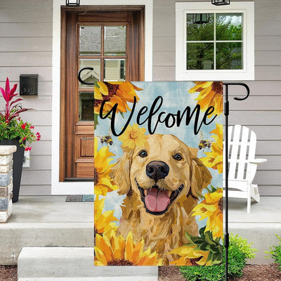 Bandera jardín 12x18pulg girasol y perro