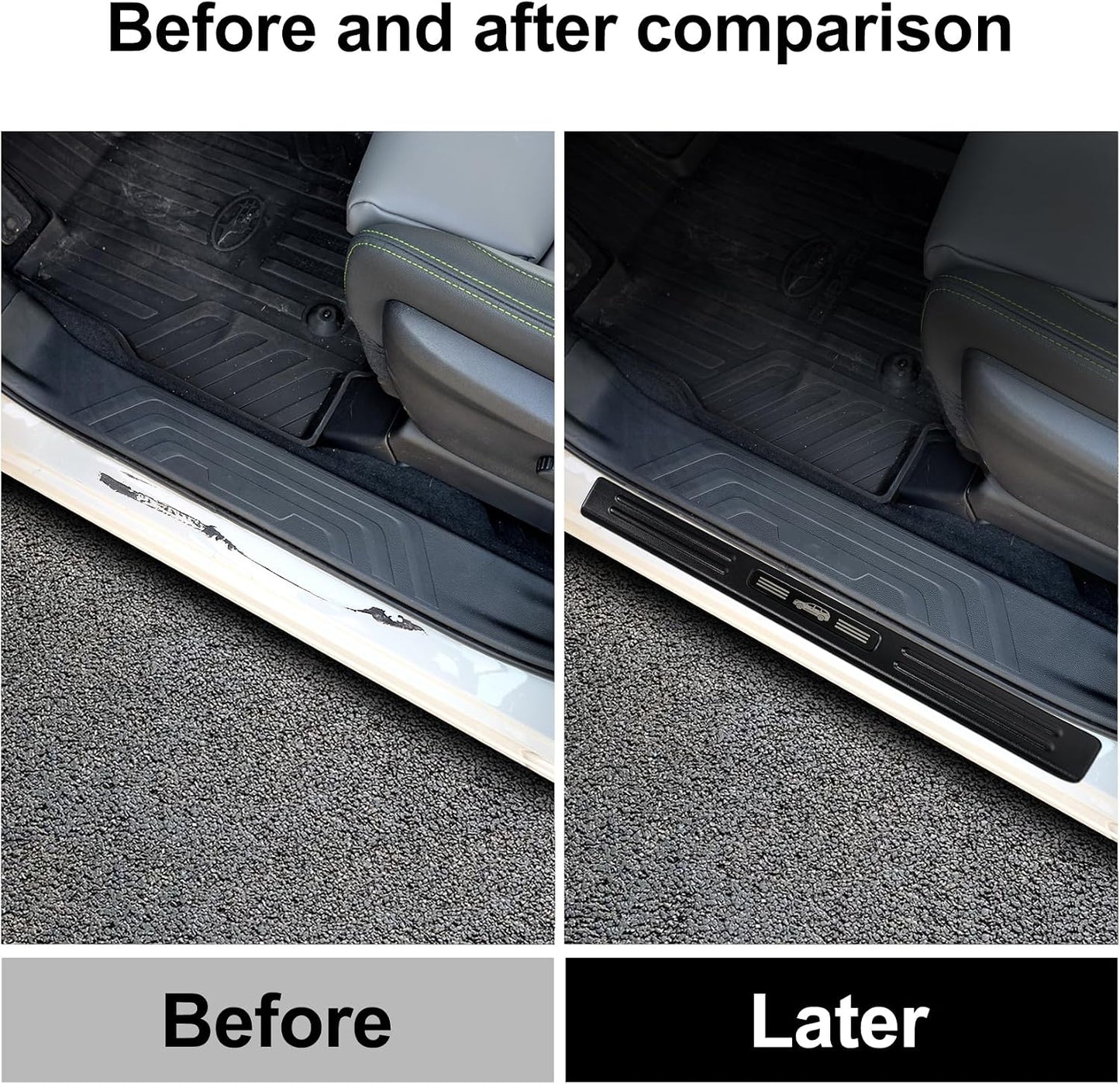 4 Pzas Protector Umbral Puerta Subaru Ascent 19-26 Negro