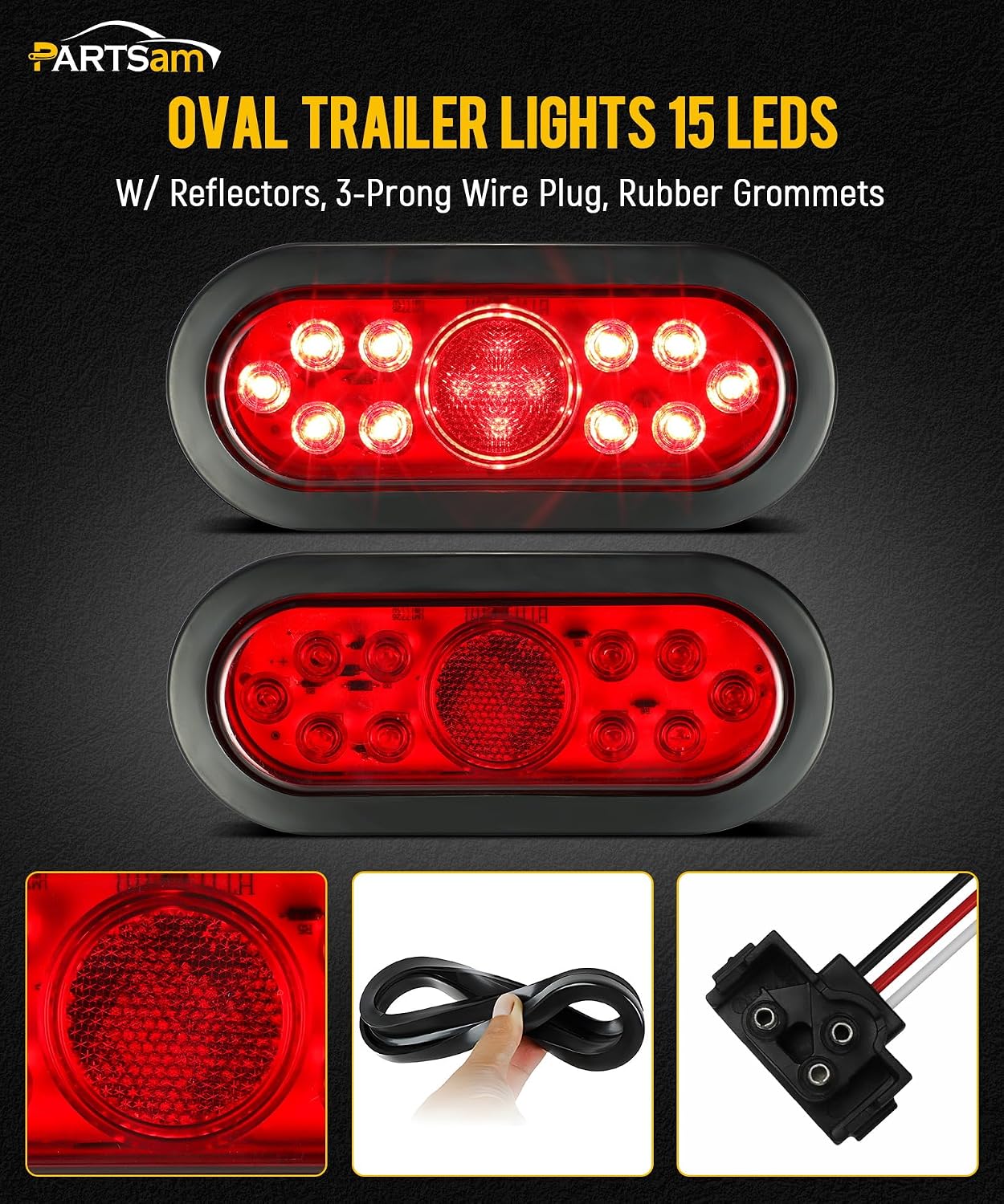 4 Luces LED Ovaladas Remolque 6pulg 12V IP67