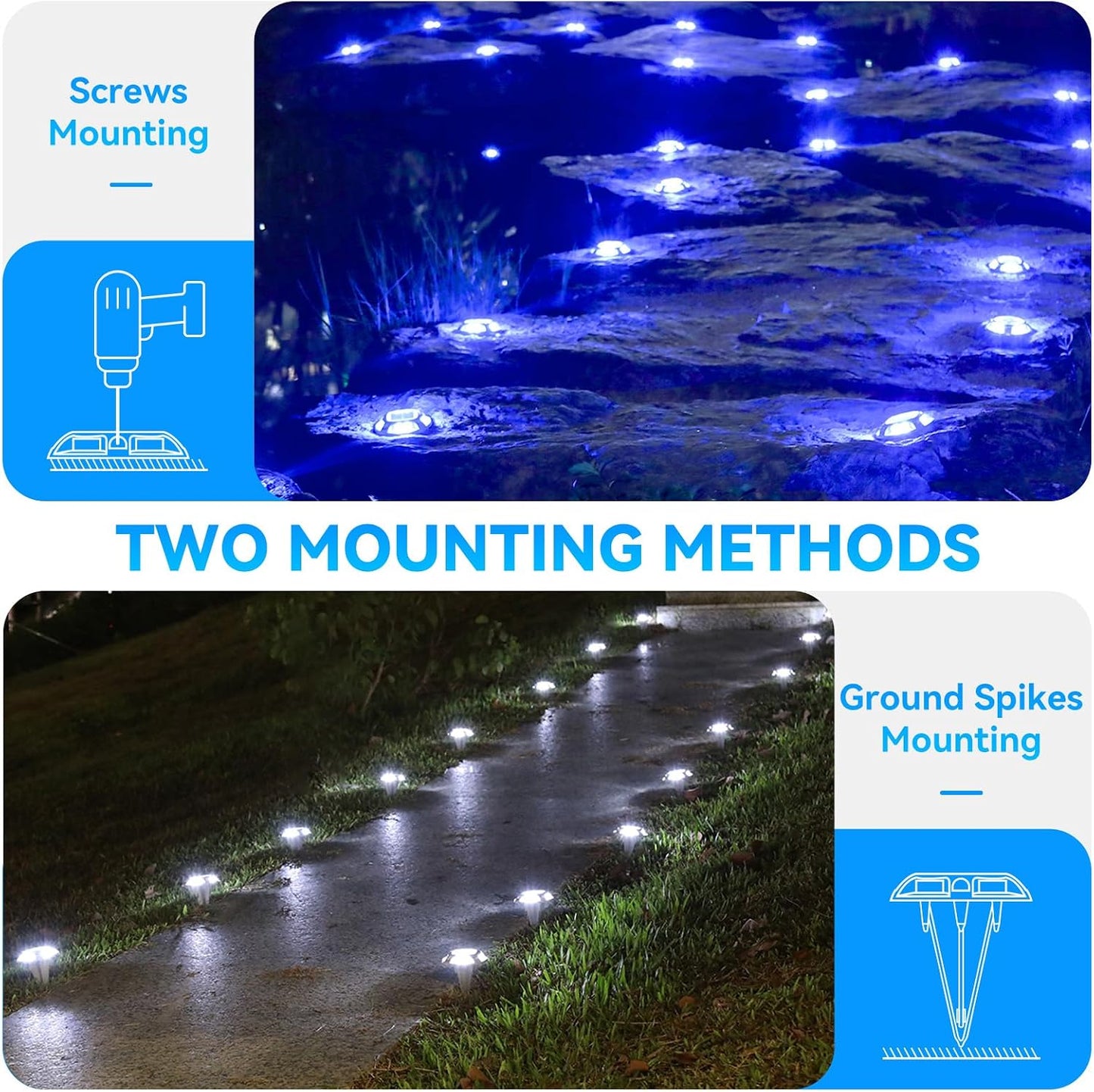 Luz solar exterior impermeable led muelle marino 2 colores