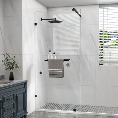 Panel ducha vidrio fijo 36x76pulg negro mate