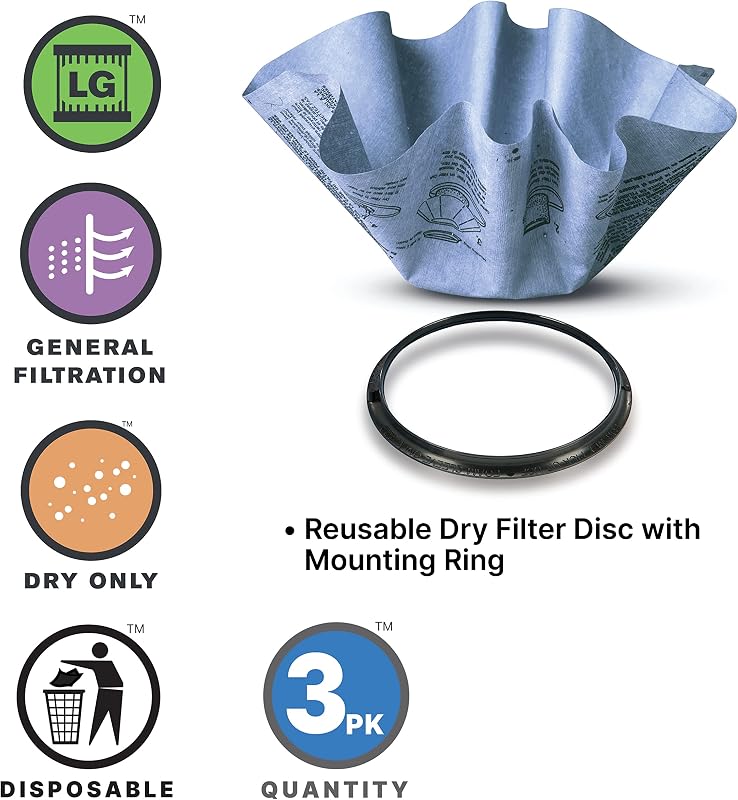 Filtros secos reutilizables anillo montaje 90585 pack 9