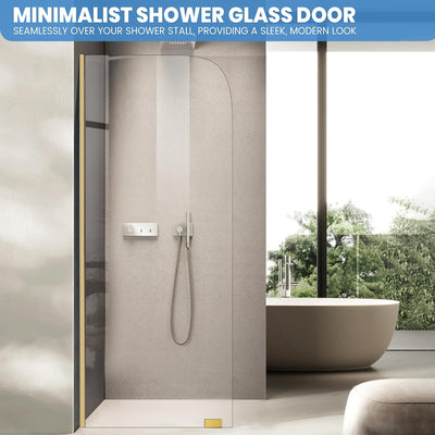 Panel ducha cristal 34x74pulg fijo con abrazaderas