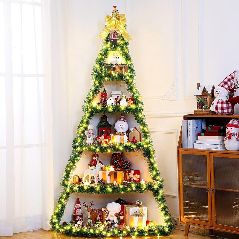Soporte Navidad 6 niveles 6ft estante esquinero madera