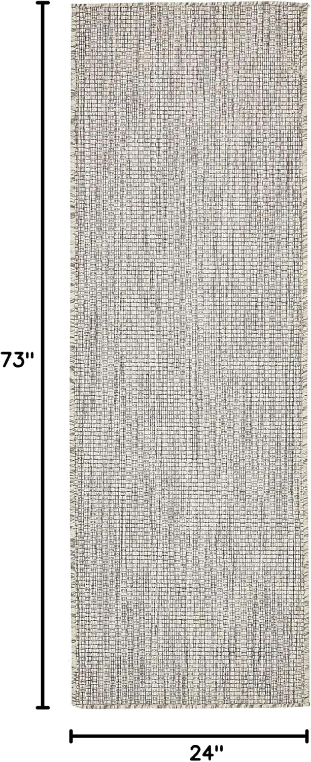 Alfombra transición sólida jaspeada 2x6ft1pulg gris claro