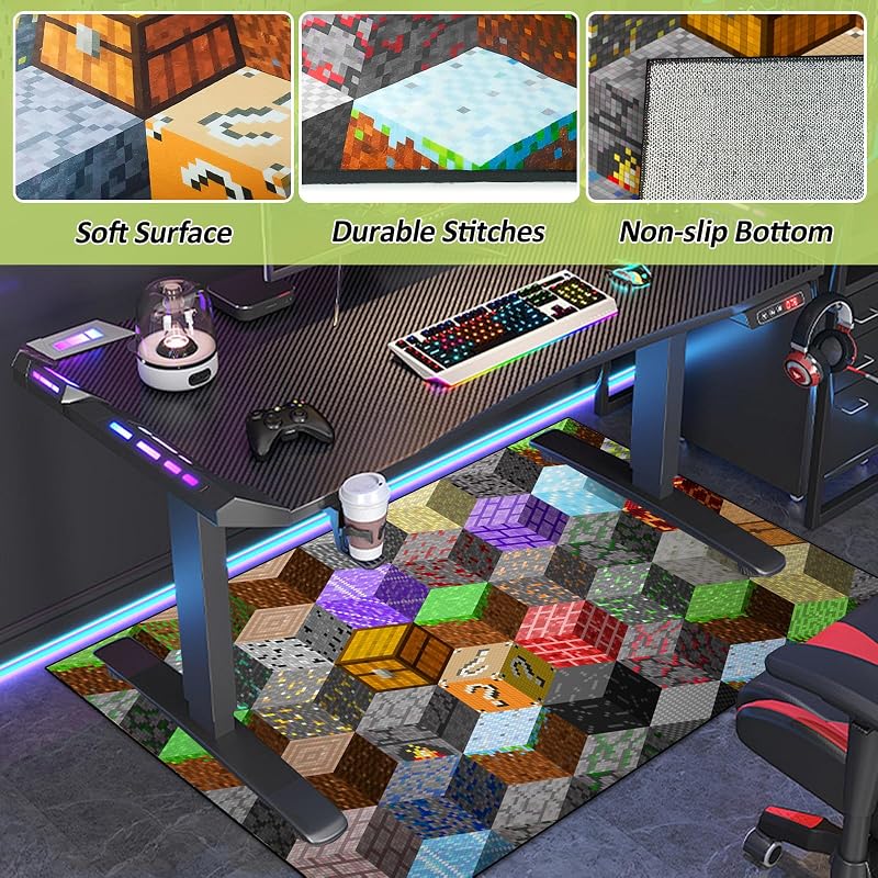 Alfombra bloques pixel para dormitorio niño sala set