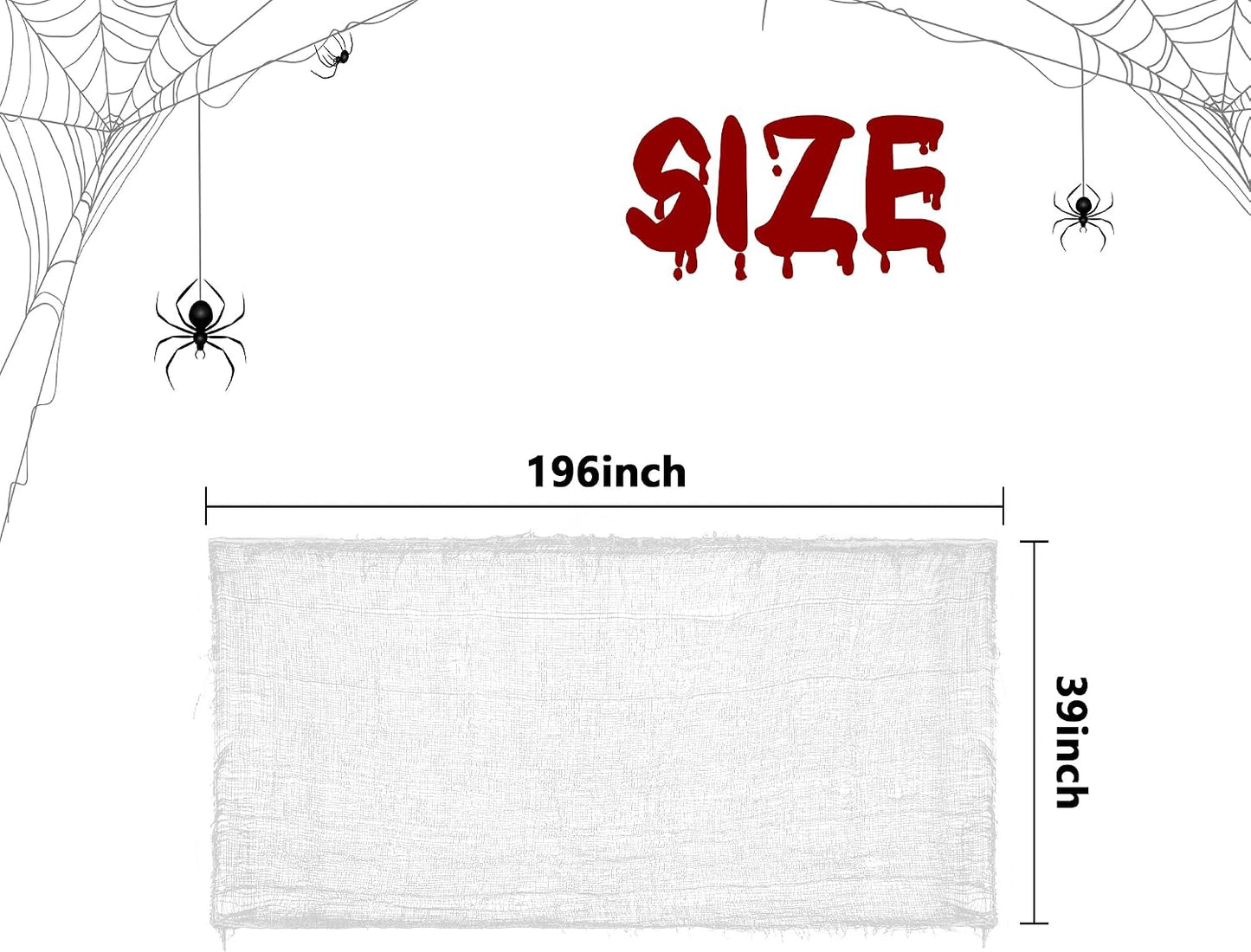 Paño Halloween 196x39" cubierta gasa decoración ventanas