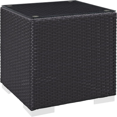 Mesa auxiliar mimbre patio color espresso