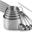 Set 11 Tazas y Cucharas Medidoras Acero Inox 18/8