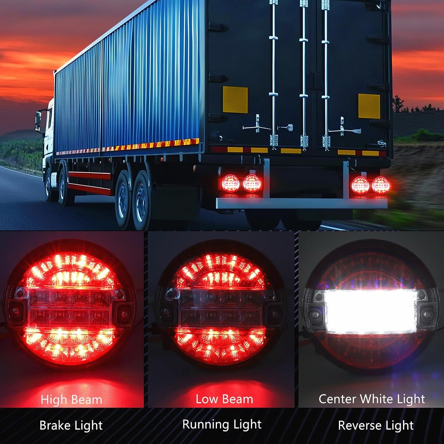 2 Luces traseras LED redondas para remolque 20 LED