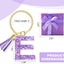Dije inicial para tumbler asa morado niña mujer