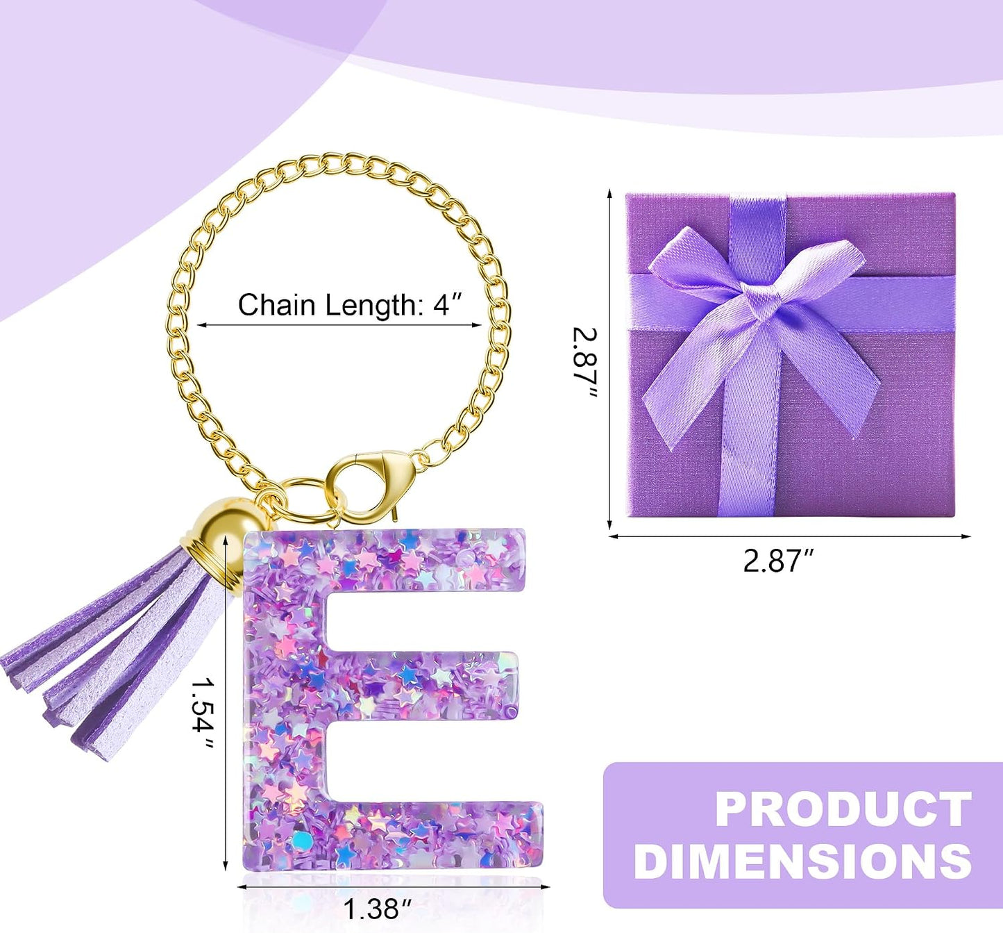 Dije inicial para tumbler asa morado niña mujer