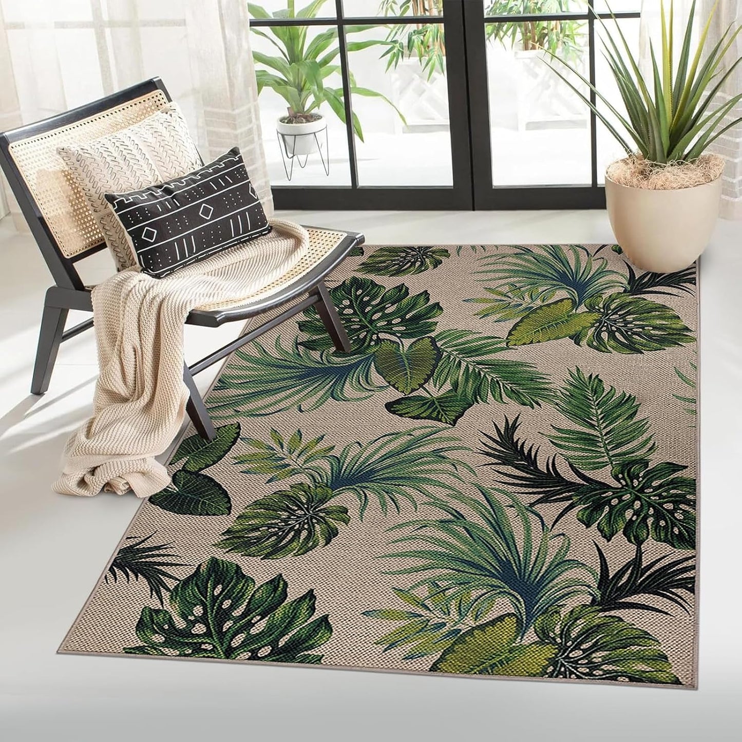 Alfombra yute antiderrap lavable 3x5ft interiores