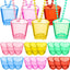 Set 24 vasos chupito corazón arco iris con cuentas para fiestas