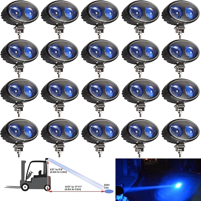 20 Luces Seguridad Carretilla 10V-100V Punto Azul