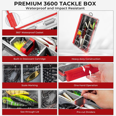 Set pesca compacto KastKing para bass y trucha 19 rigas