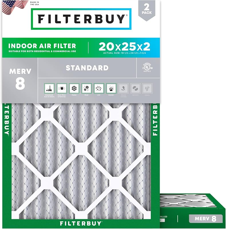 Filtros horno aire plateado MERV 8 2 unidades EE.UU.
