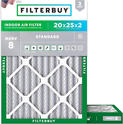 Filtros horno aire plateado MERV 8 2 unidades EE.UU.