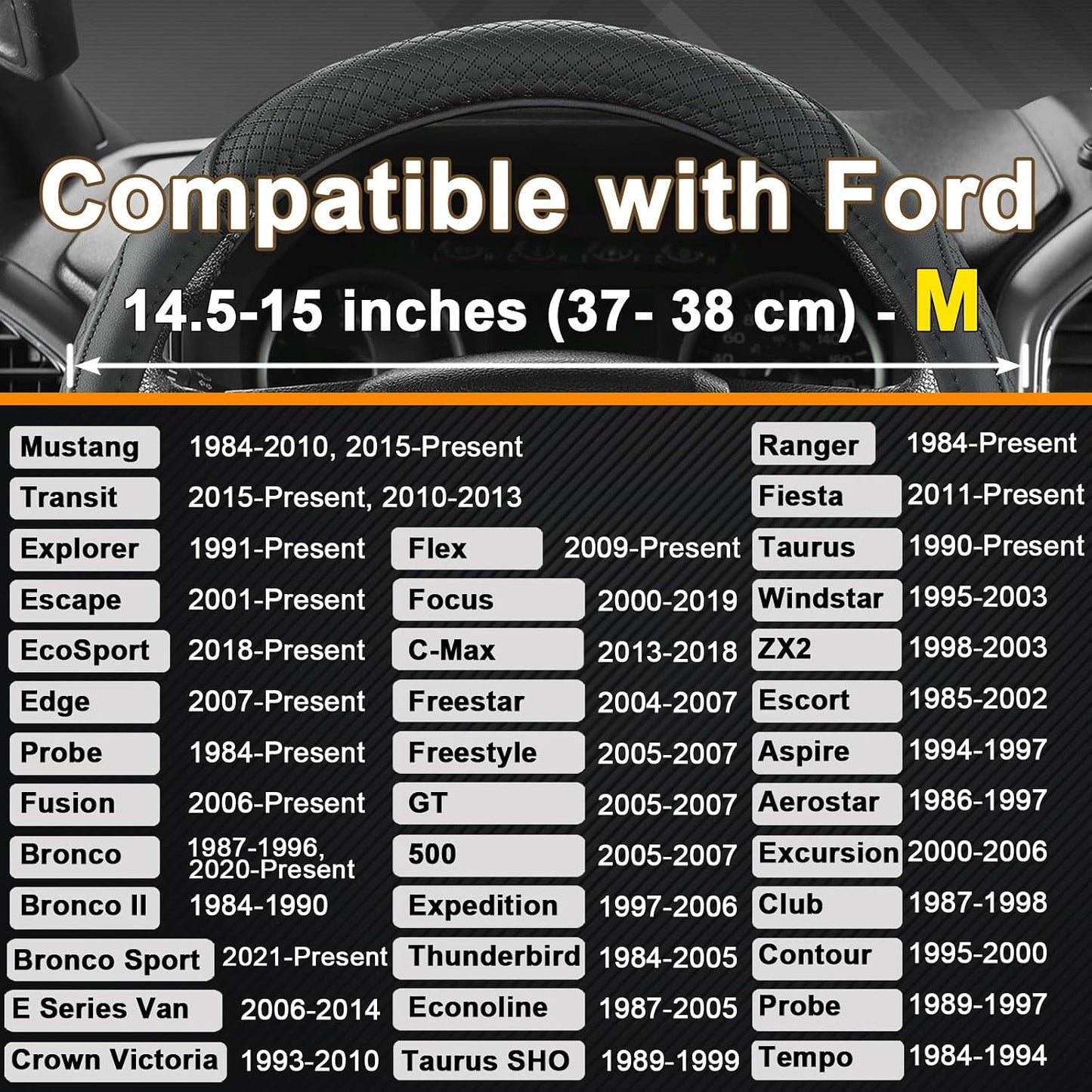 Funda volante Ford Negro