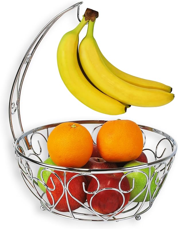 Cesta frutas colgador árbol plátano acabado cromado