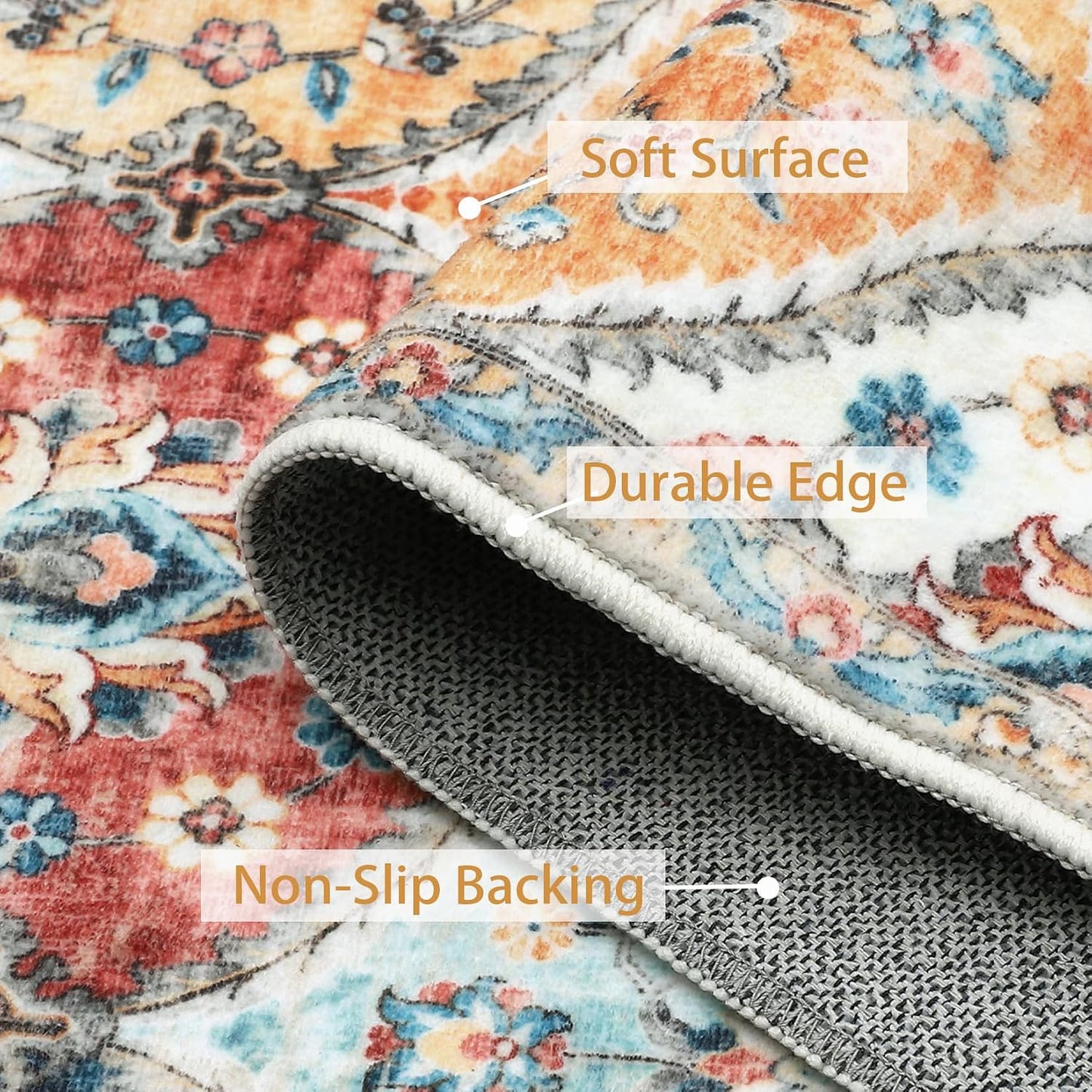 Alfombra pasillo antiderrap vintage lavable