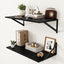 Estantes flotantes negros set 2 madera 24x12" sala cocina