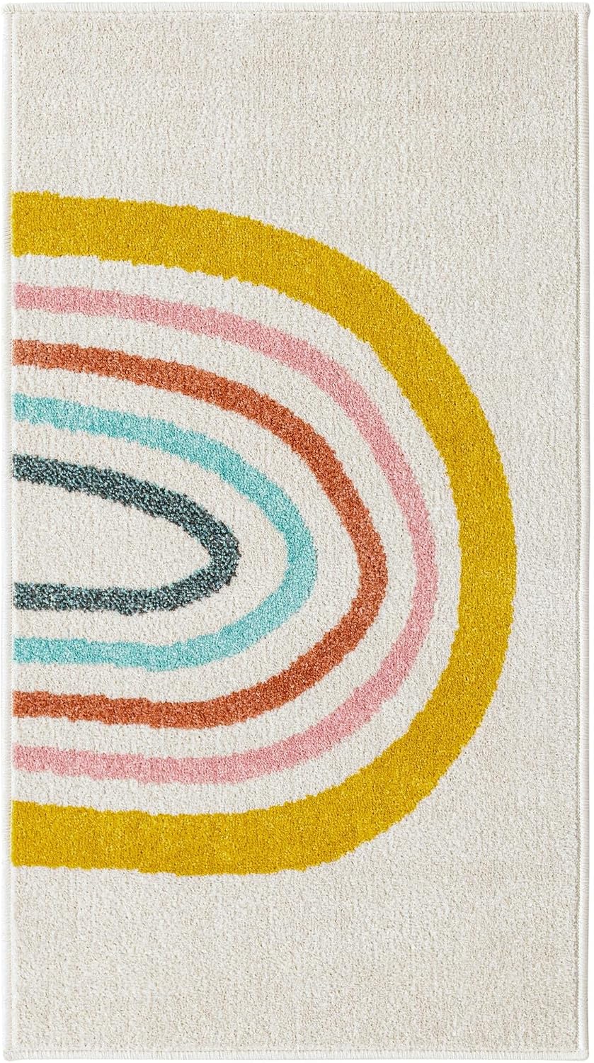 Alfombra área arco iris 2'2"x3'11" marfil/amarillo