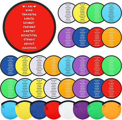 Juego 24 pzas discos voladores plegables bolsa estudiantes