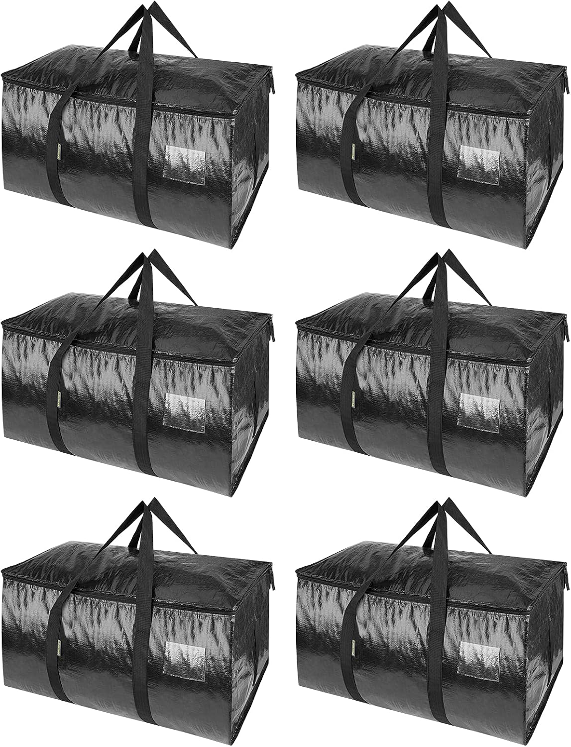 6 Pzas Bolsas Mudanza Grande con Asas Reforzadas Negro