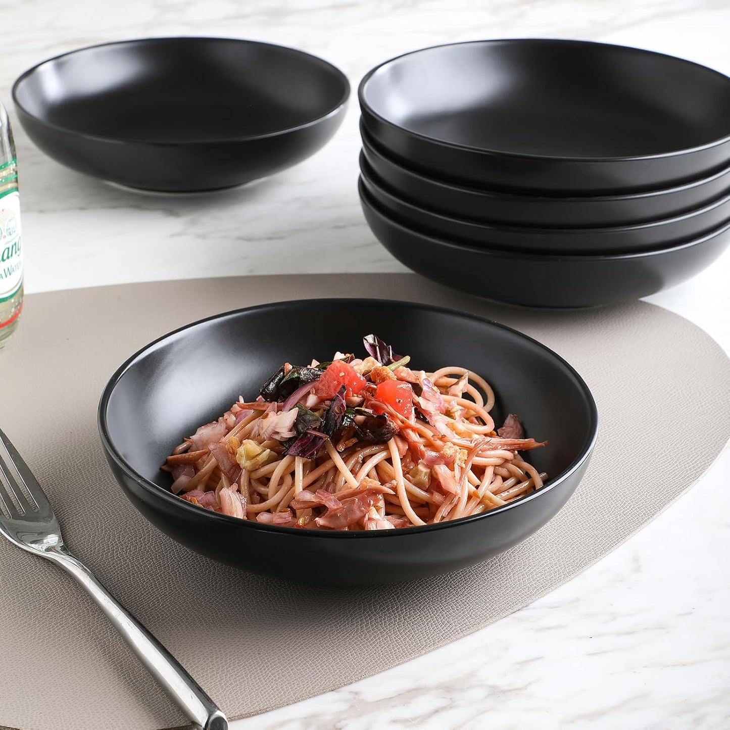 Set 6 Cuencos Porcelana 8.6pulg 34oz Anchos para Servir
