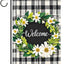 Bandera jardín 12x18pulg cuadrícula blanca y negra