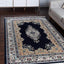 Alfombra rectangular medallón 3x5ft 1" azul marino