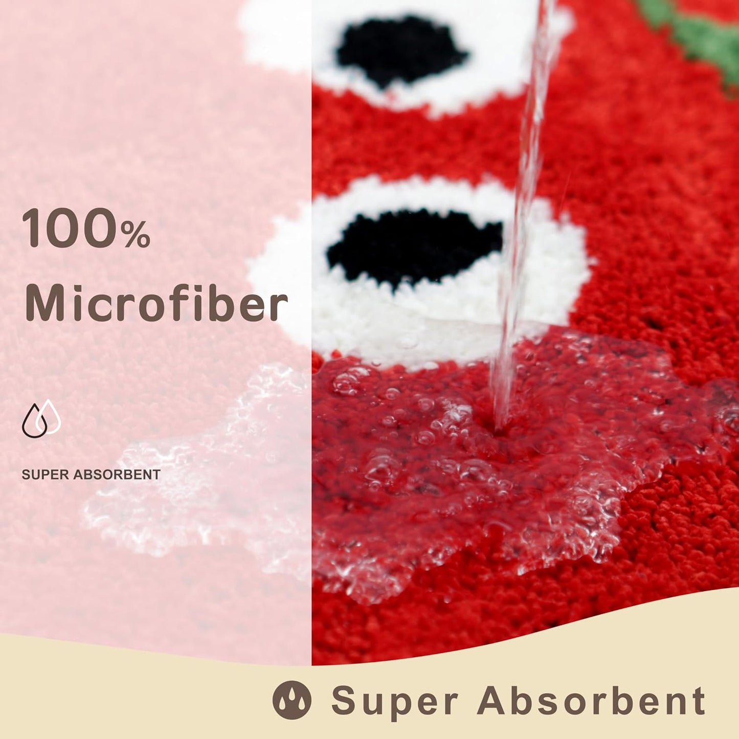 Alfombra baño microfibra tomates rojos antiderrap