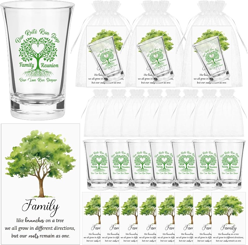 Set 25 vasos chupito acrílico transparente para árbol genealógico
