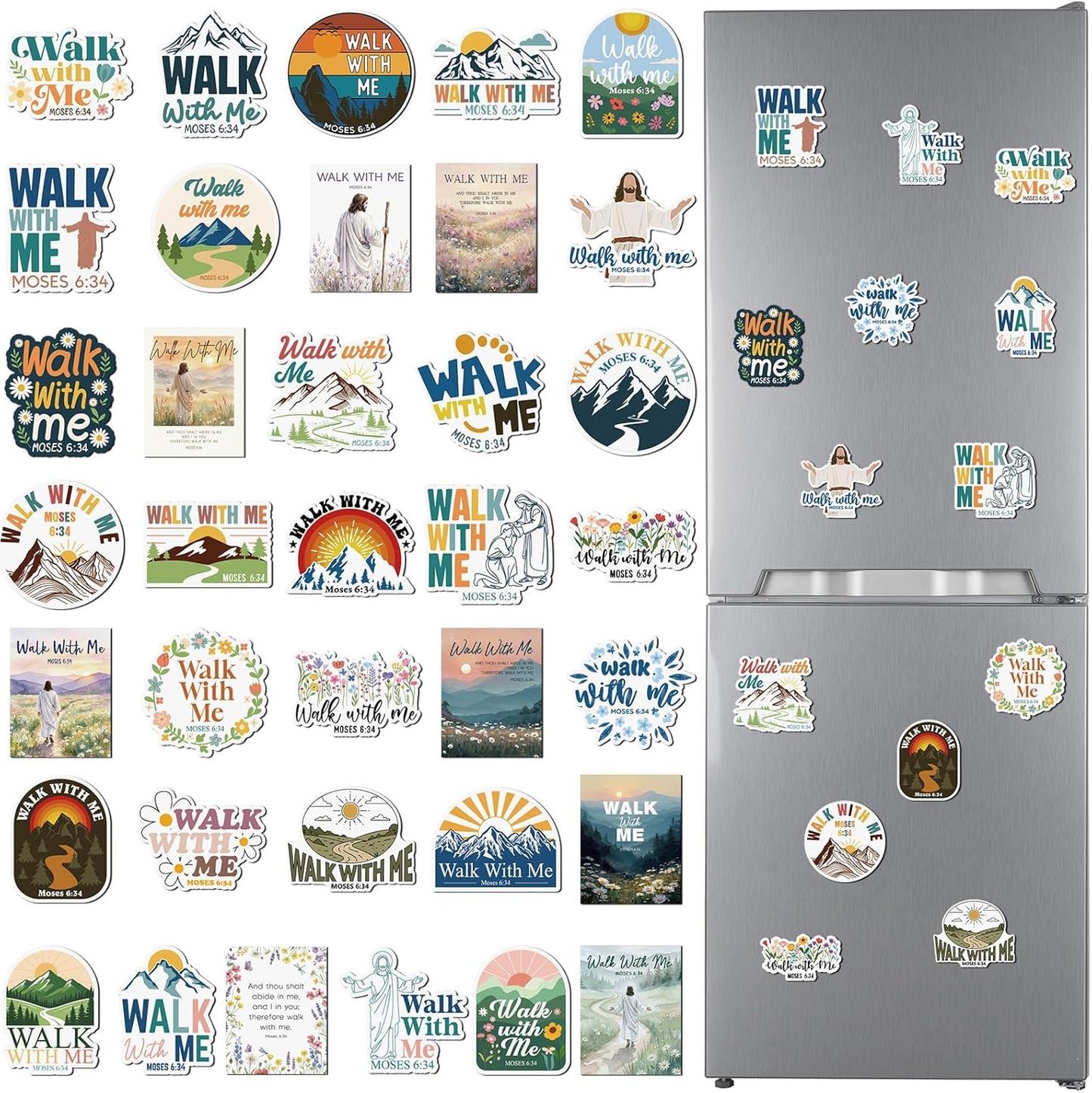 36 Imanes Nevera Walk With Me Regalo Temático Juventud
