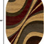 Alfombra área ovalada Ngada 5x8ft beige/rojo