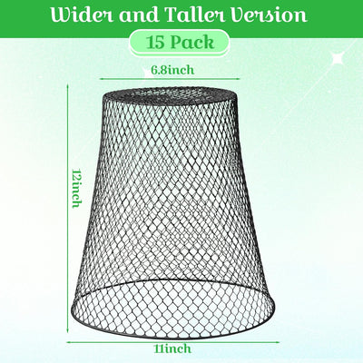 Cloche alambre para plantas 11x12pulg con estacas negro