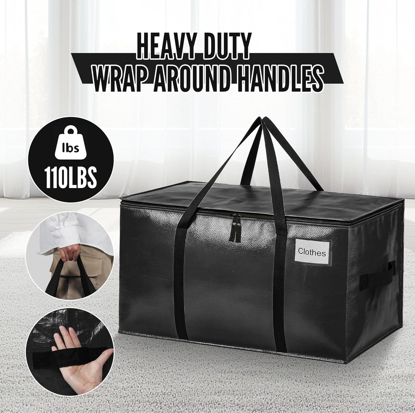 Bolsas mudanza asa fuerte caja extragrande 2 pzas negro