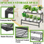 Soporte plantas 2 niveles metal negro para patio jardín